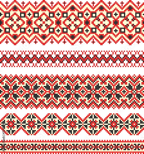 embroidered cross-stitch ethnic Ukraine pattern