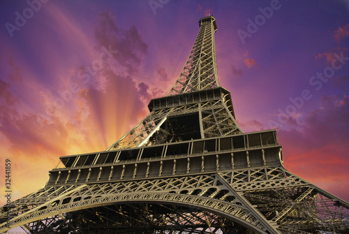 Bottom-Up view of Eiffel Tower in Paris