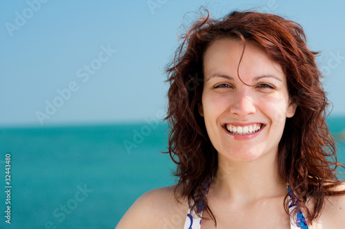Smiling Woman on a Beach