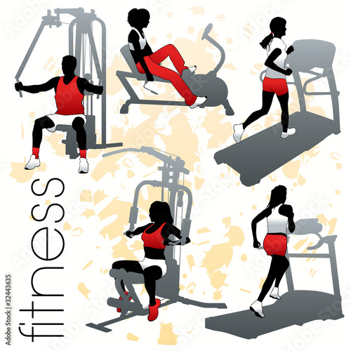 Fitness silhouettes set