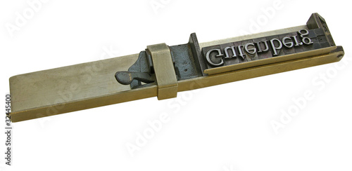 Winkelhaken mit Bleibuchstaben 