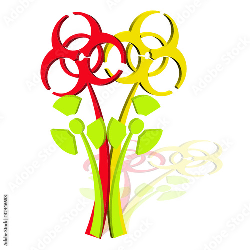 beautiful 3d radiative flowers on a white background