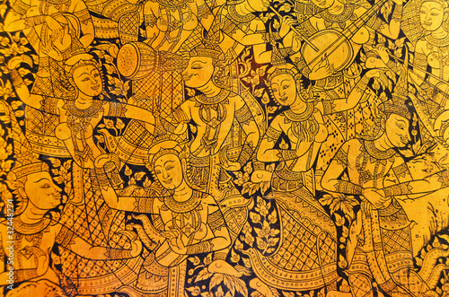 Ancient Thai pattern on wall