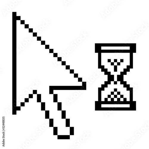 Computer Maus Computermaus Mauszeiger Pfeil Sanduhr