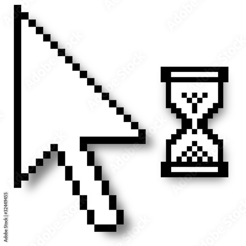 Computer Maus Computermaus Mauszeiger Pfeil Sanduhr 2