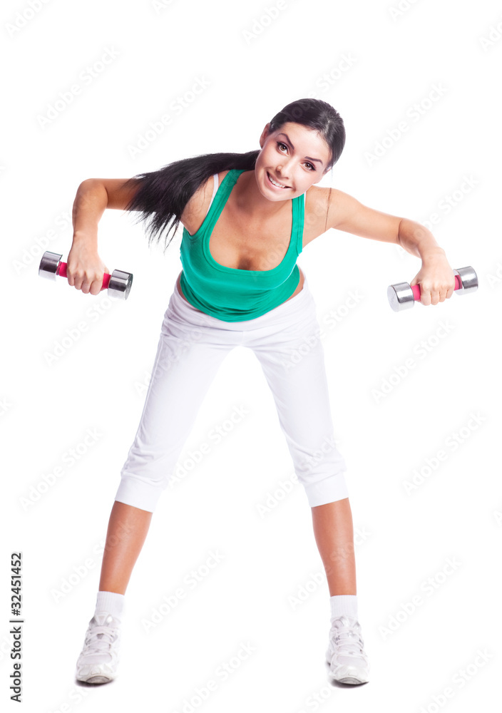 woman with dumbbells woman with dumbbells