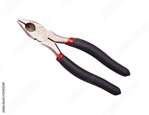 Flat-nose pliers on a white background photo