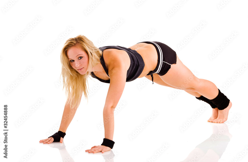 Young attractive Caucasian fitness woman Young attractive Caucasian fitness woman