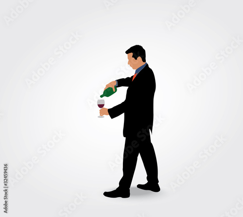 Silhouette d'homme servant un verre d'alcool