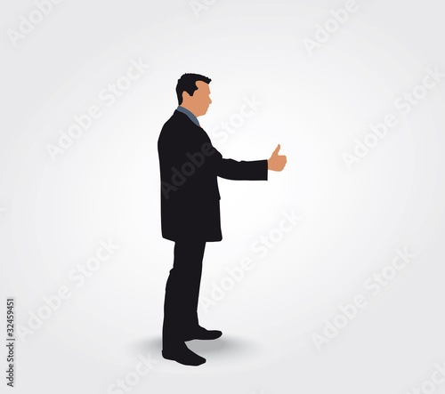 Silhouette d'un homme qui approuve avec son pouce
