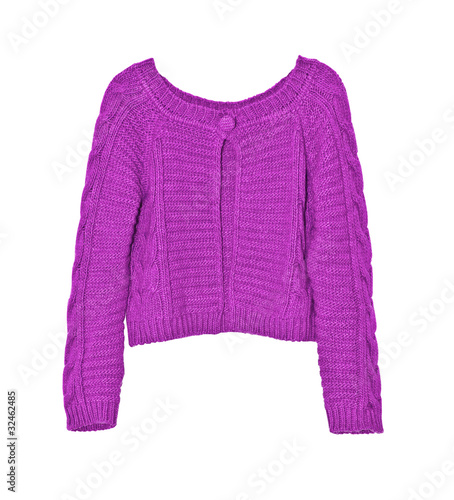 Bright female sweater on a white background