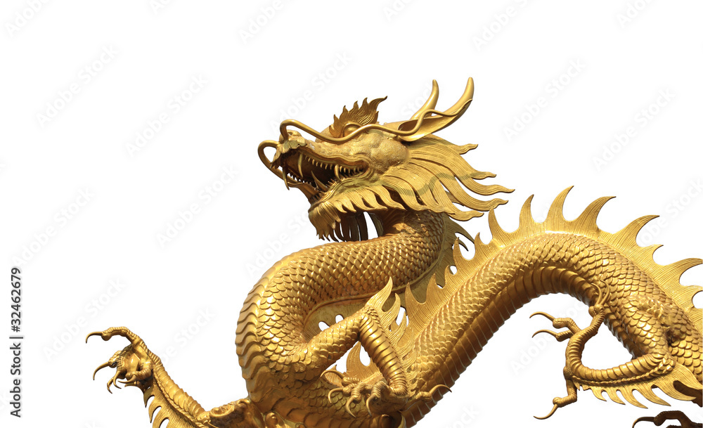 Golden dragon statue Golden dragon statue