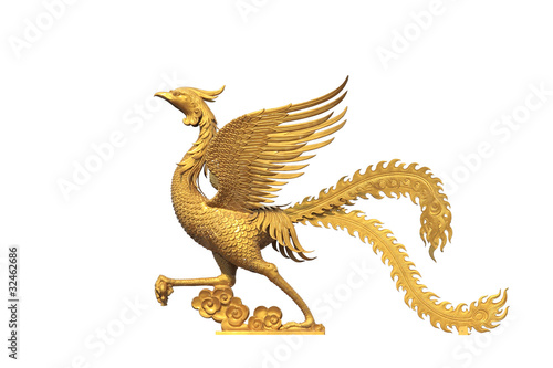Golden bird statue