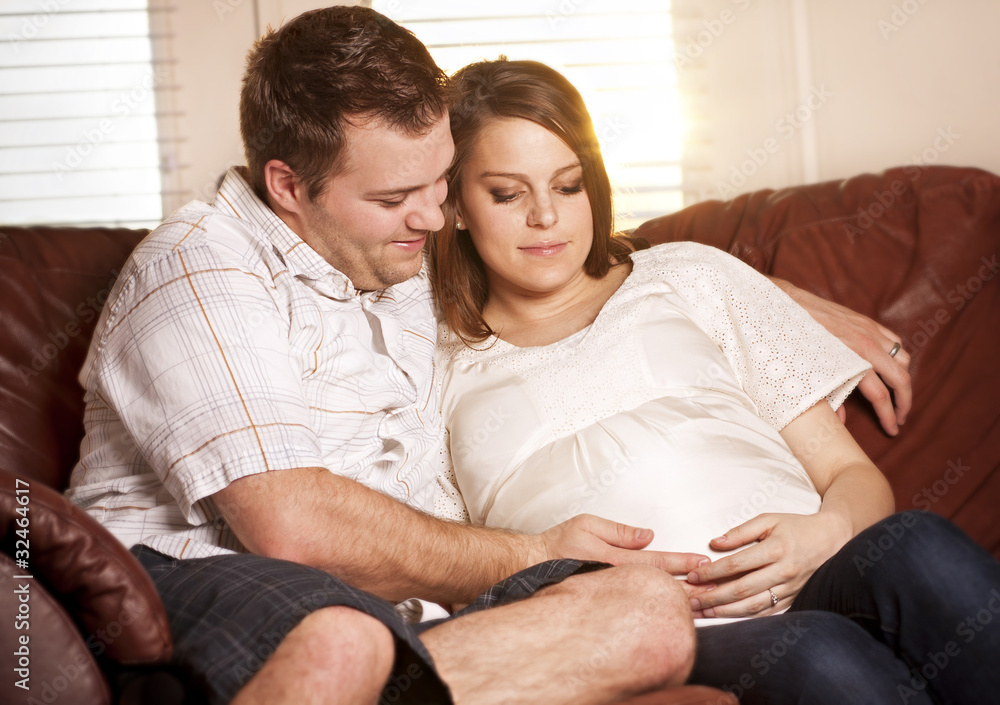 Young Expecting Parents portrait at home Young Expecting Parents portrait at home