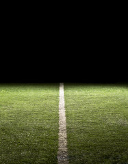 Line on a Football Field at night
