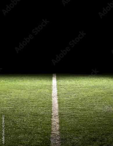 Line on a Football Field at night