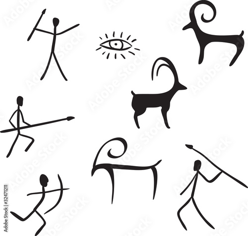 primitive figures looks like cave painting