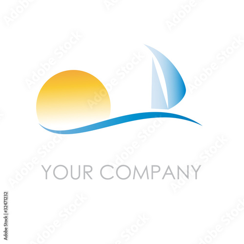 Logo seaside holidays, sailing # Vector