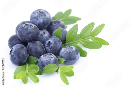 fresh blueberries isolated on white