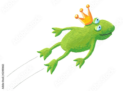 Frog prince jumping