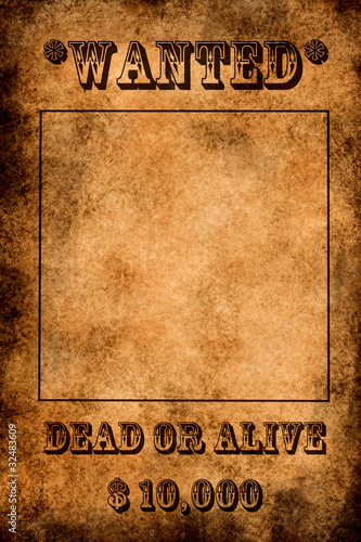 Vintage grunge wanted poster