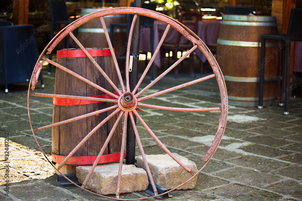 Old Wheel And Barrel