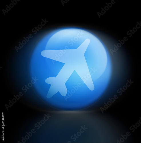 airplane flugzeug flug button blue light black