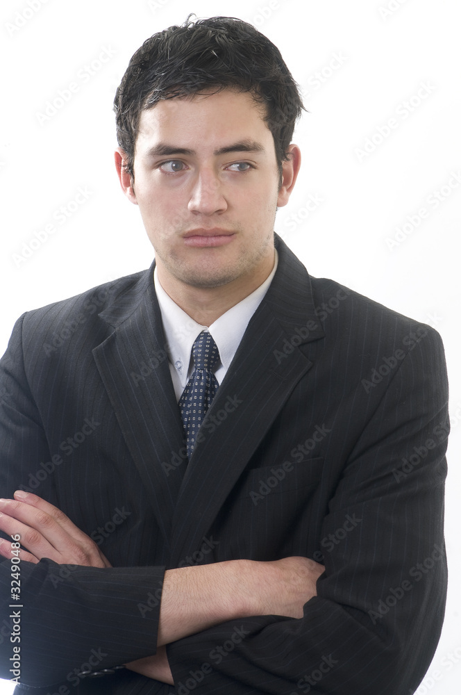 Retrato de hombre de negocios de alto aislados en fondo blanco Retrato de hombre de negocios de alto aislados en fondo blanco