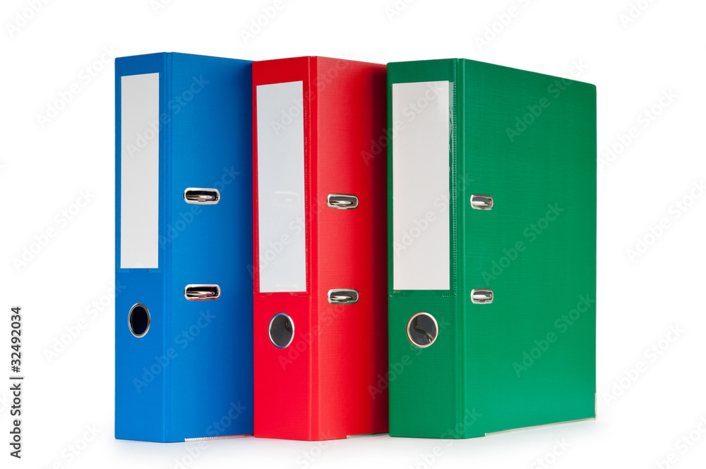 Office folders isolated on the white background Office folders isolated on the white background