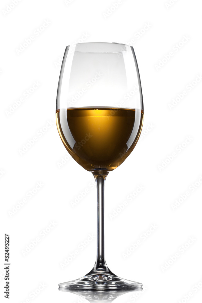 wine in the glass isolated on white wine in the glass isolated on white