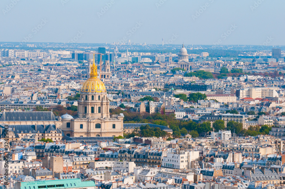 Les invalides - Aerial view of Paris.