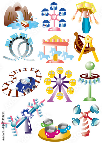 cartoon playground icon set