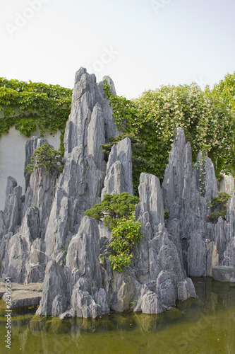 Rocks in a Asian garden