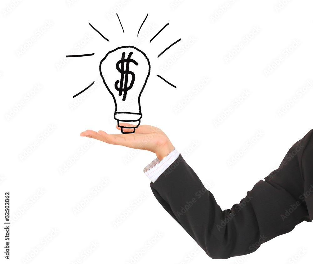 Businessman hand show and idea for making money on the whiteboar Businessman hand show and idea for making money on the whiteboar
