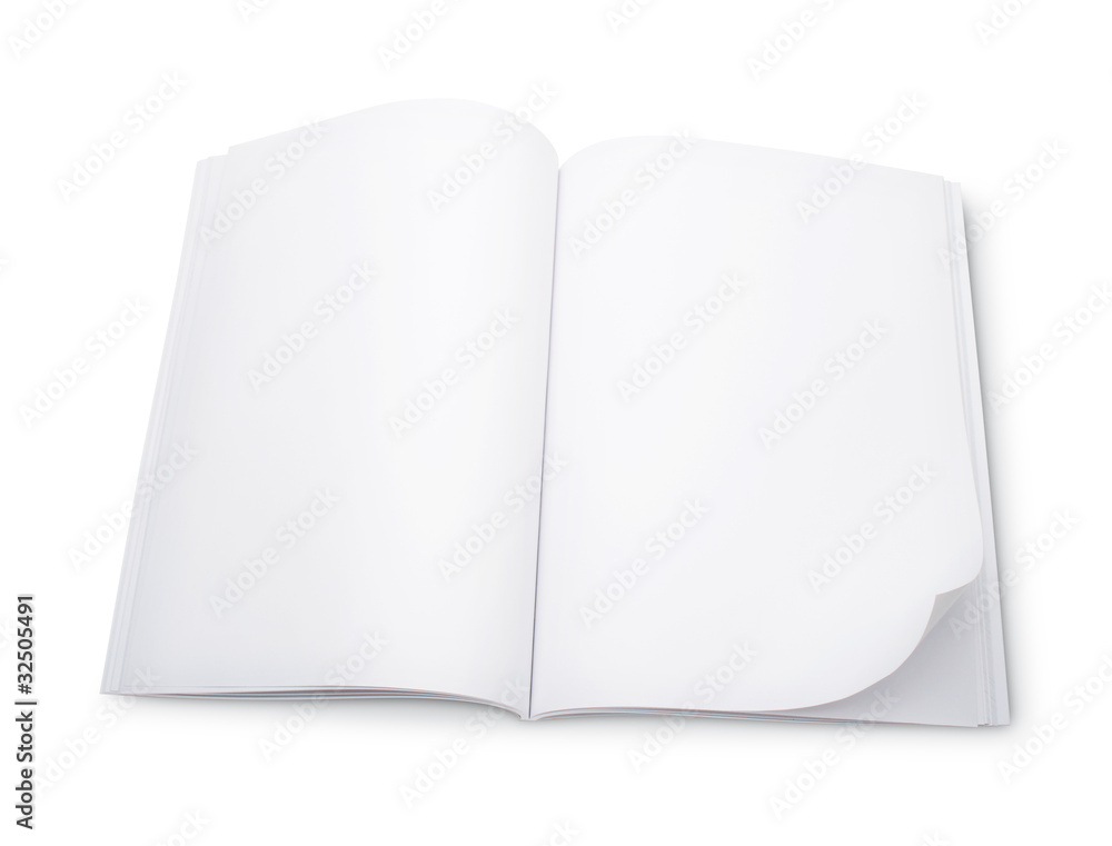 Blank magazine on a white background with shadows. Blank magazine on a white background with shadows.