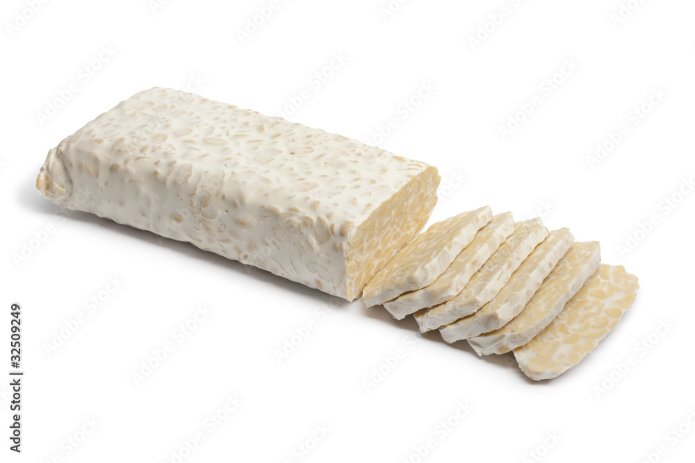 Fresh sliced tempeh Fresh sliced tempeh