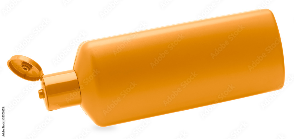Orange shampoo bottle Orange shampoo bottle
