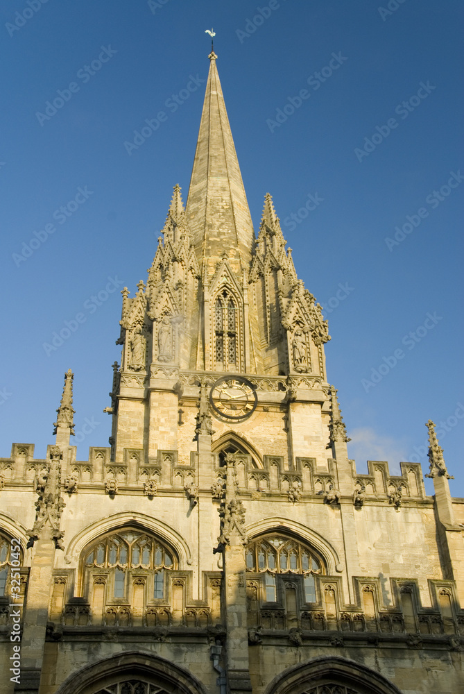 Facade and Spire of St Marys Church, Oxford, England