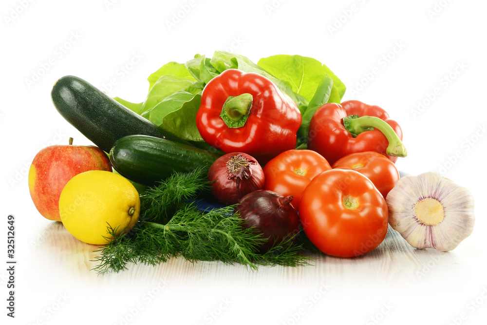 Raw vegetables isolated on white Raw vegetables isolated on white