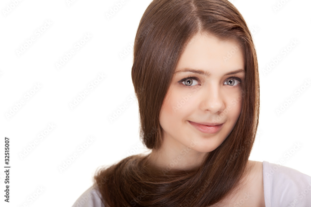 Portrait of a beautiful teen girl with long hairs and clean skin Portrait of a beautiful teen girl with long hairs and clean skin