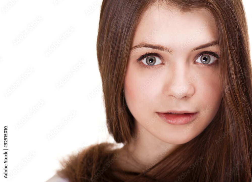 Portrait of a beautiful teen girl with long hairs and clean skin Portrait of a beautiful teen girl with long hairs and clean skin