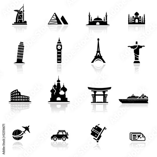 Icon set  landmarks and cultures