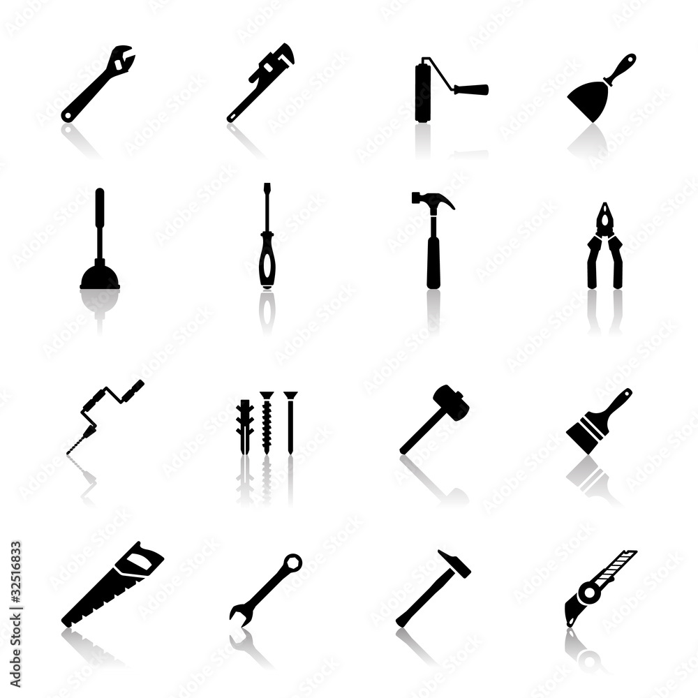 Fototapeta premium Icons set tools