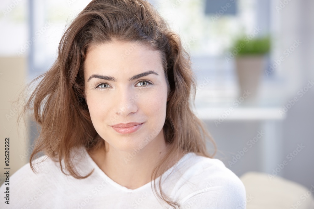 Morning portrait of attractive smiling girl