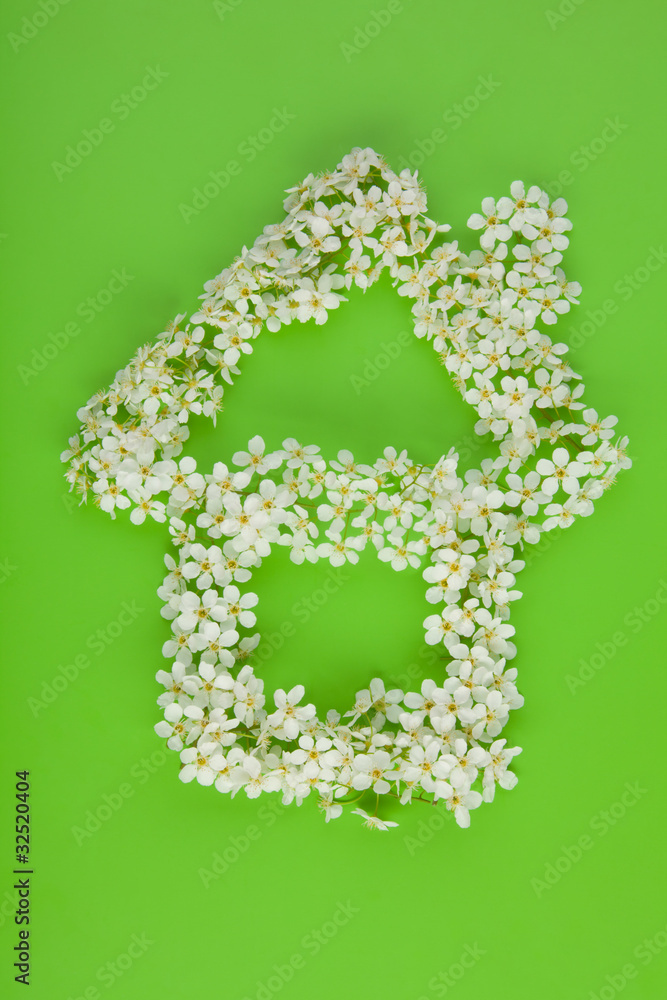 Home sign made of flowers Home sign made of flowers