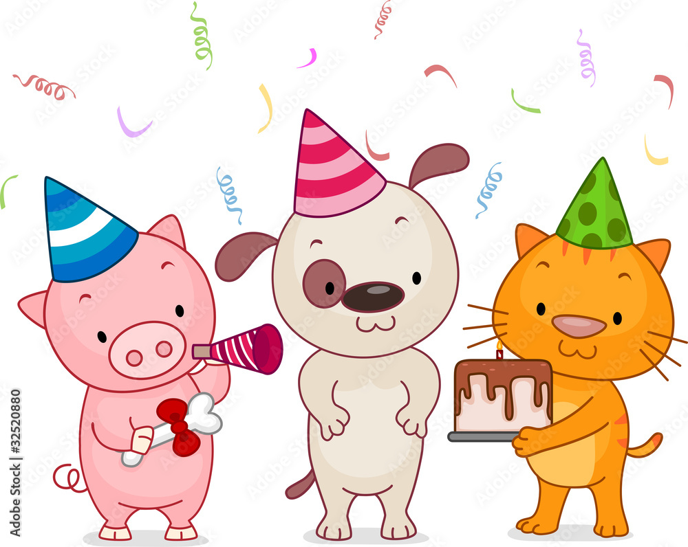 Naklejka premium Birthday Animal
