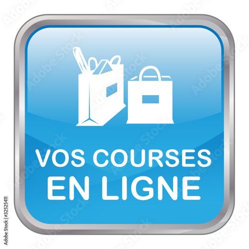 Bouton Web "VOS COURSES EN LIGNE" (e-shopping e-commerce achats)