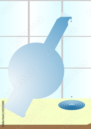 Falling container.