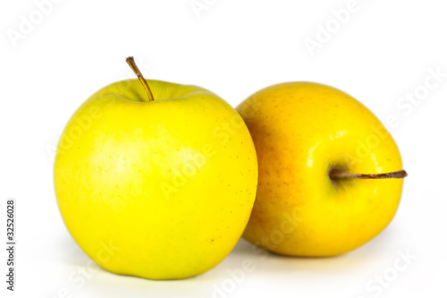 Two ripe, juicy apples.