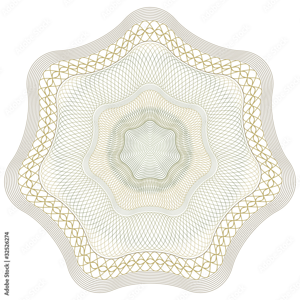 Rosette - Guilloche, Zertifikate, Dekoration, Muster, Rosetta